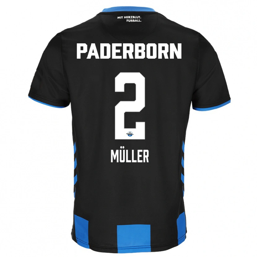 Danxen Pánské Ruben Müller #2 Černá Modrá Domů Hráčské Dresy 2025/26 Dres