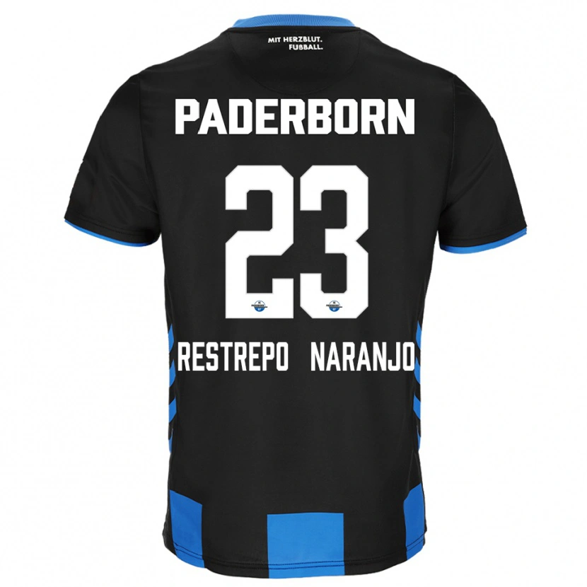 Danxen Pánské Pedro Restrepo Naranjo #23 Černá Modrá Domů Hráčské Dresy 2025/26 Dres