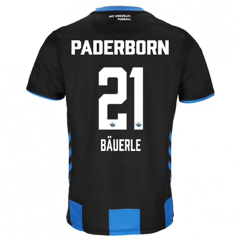 Danxen Pánské Anton Bäuerle #21 Černá Modrá Domů Hráčské Dresy 2025/26 Dres