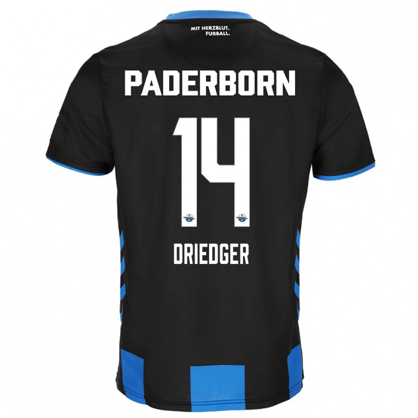 Danxen Pánské Julian Driedger #14 Černá Modrá Domů Hráčské Dresy 2025/26 Dres