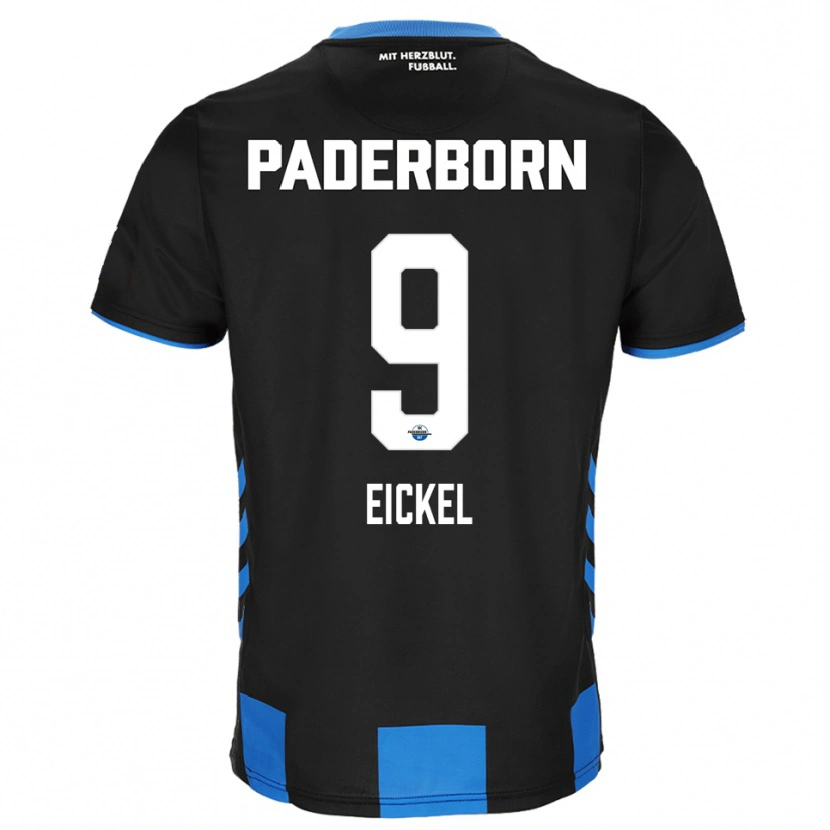 Danxen Pánské Lasse Eickel #9 Černá Modrá Domů Hráčské Dresy 2025/26 Dres