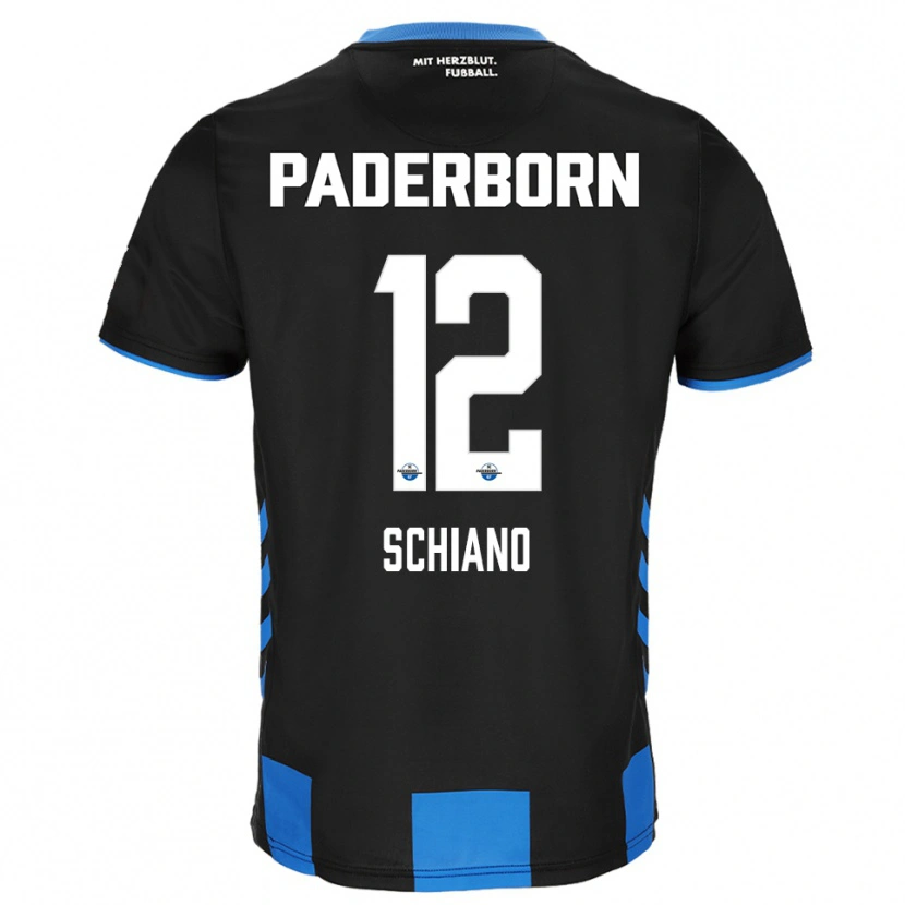 Danxen Pánské Damiano Schiano #12 Černá Modrá Domů Hráčské Dresy 2025/26 Dres