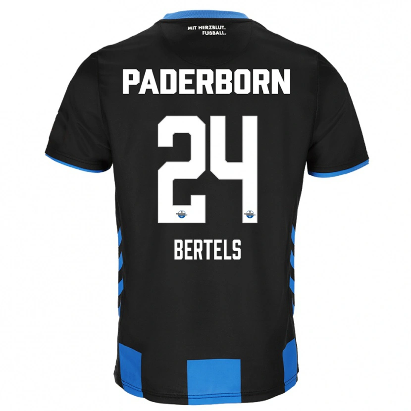 Danxen Pánské Felix Bertels #24 Černá Modrá Domů Hráčské Dresy 2025/26 Dres