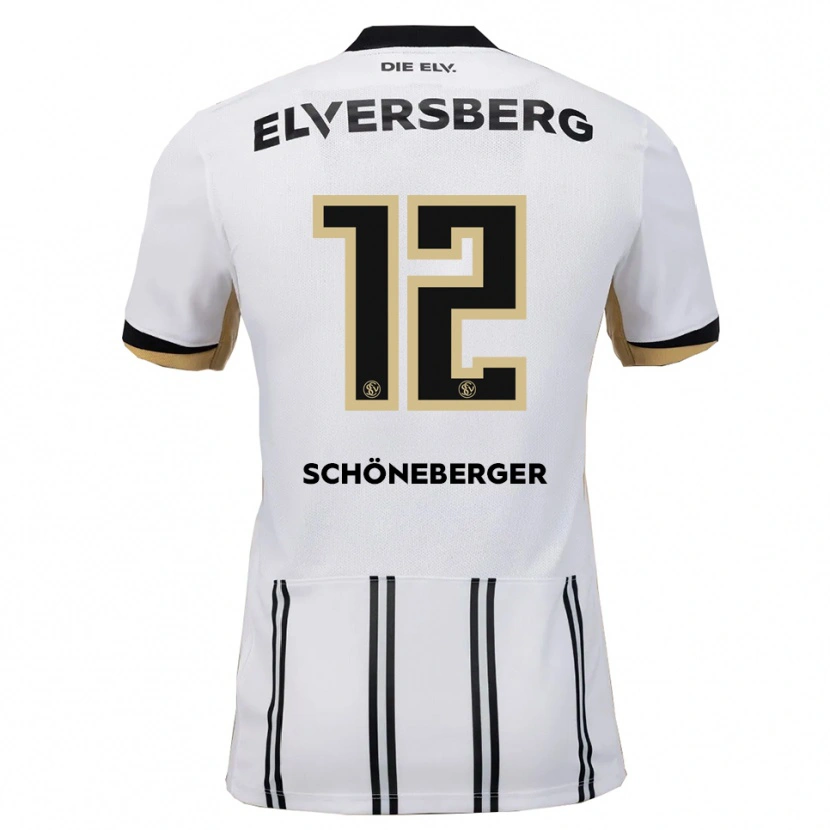 Danxen Pánské Louis Schöneberger #12 Bílá Černá Domů Hráčské Dresy 2025/26 Dres