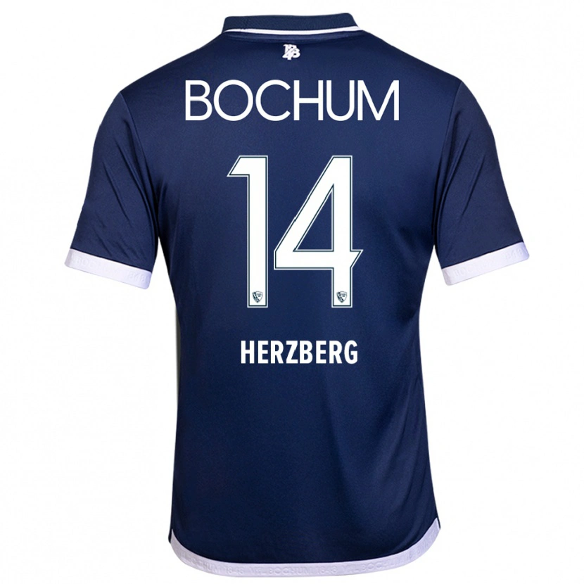 Danxen Pánské Janek Herzberg #14 Námořnická Bílá Domů Hráčské Dresy 2025/26 Dres