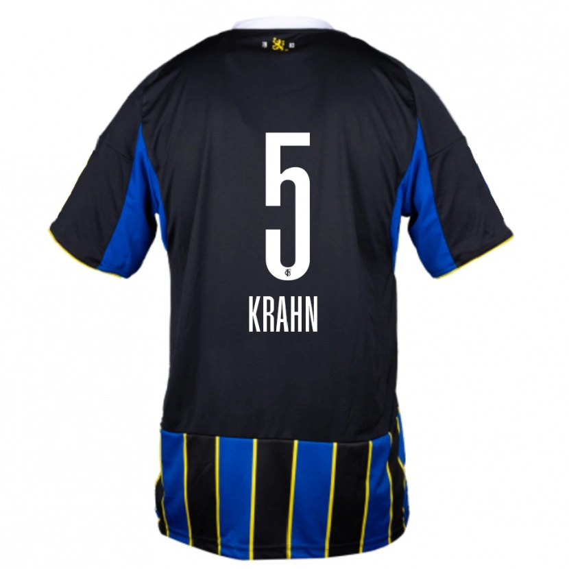 Danxen Pánské Elijah Krahn #5 Modrá Černá Žlutá Domů Hráčské Dresy 2025/26 Dres