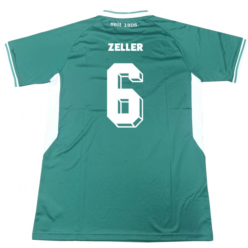 Danxen Pánské Lucas Zeller #6 Zelená Bílá Domů Hráčské Dresy 2025/26 Dres