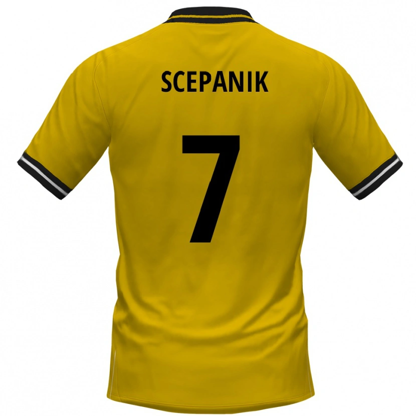 Danxen Pánské Lukas Scepanik #7 Žlutá Černá Domů Hráčské Dresy 2025/26 Dres