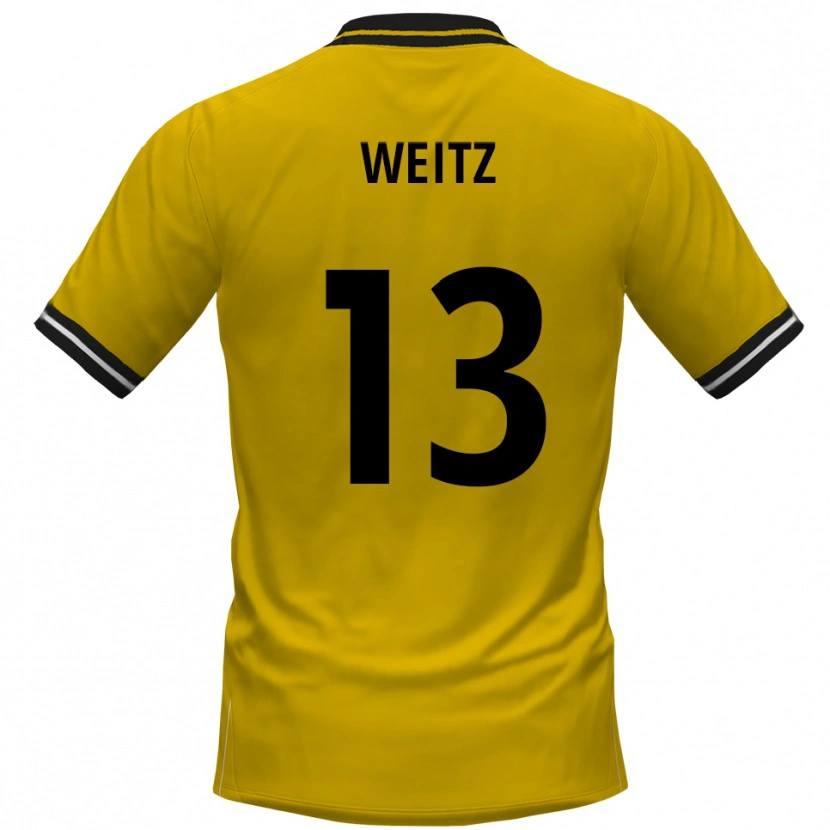 Danxen Pánské Oliver Weitz #13 Žlutá Černá Domů Hráčské Dresy 2025/26 Dres