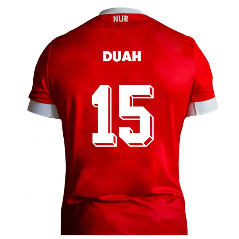 Danxen Pánské Dennis Duah #15 Červená Bílá Domů Hráčské Dresy 2025/26 Dres