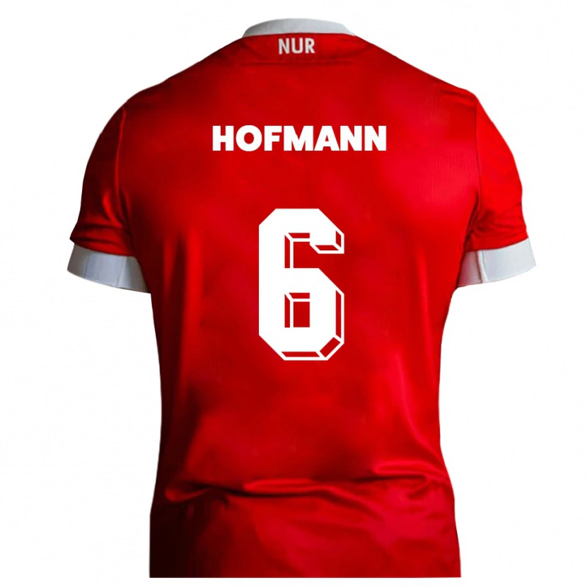 Danxen Pánské Jonas Hofmann #6 Červená Bílá Domů Hráčské Dresy 2025/26 Dres