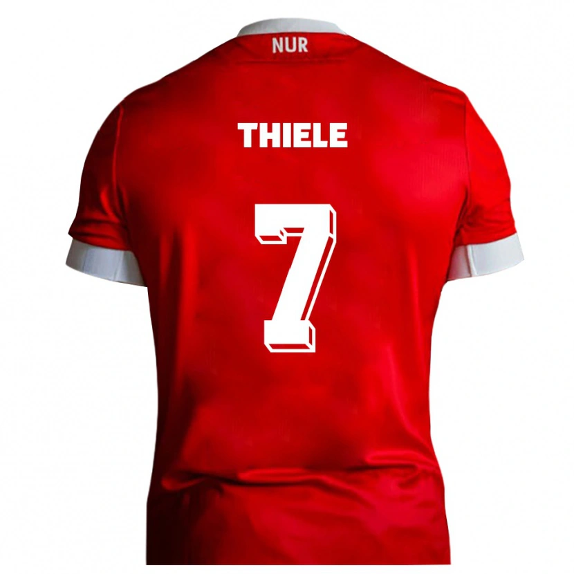 Danxen Pánské Timmy Thiele #7 Červená Bílá Domů Hráčské Dresy 2025/26 Dres