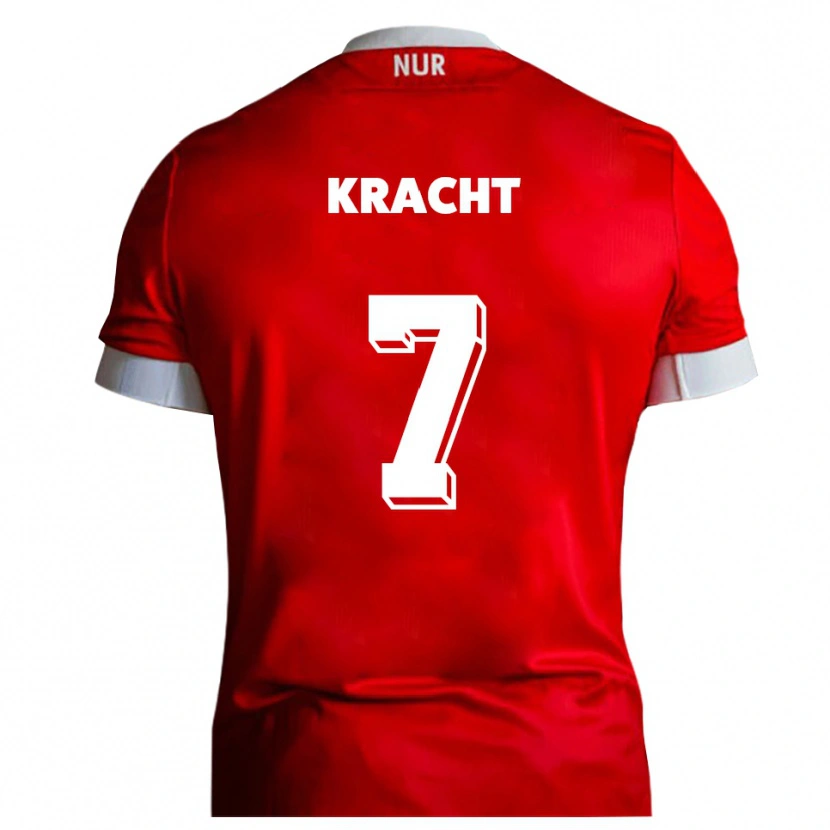 Danxen Pánské Edwin Kracht #7 Červená Bílá Domů Hráčské Dresy 2025/26 Dres