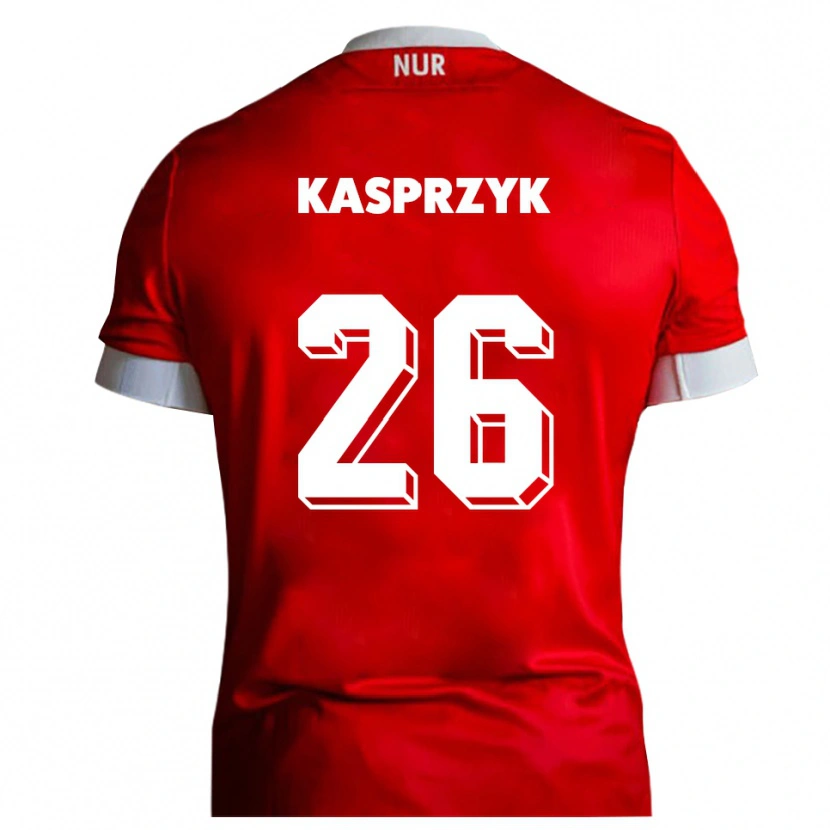 Danxen Pánské Nicolas Kasprzyk #26 Červená Bílá Domů Hráčské Dresy 2025/26 Dres