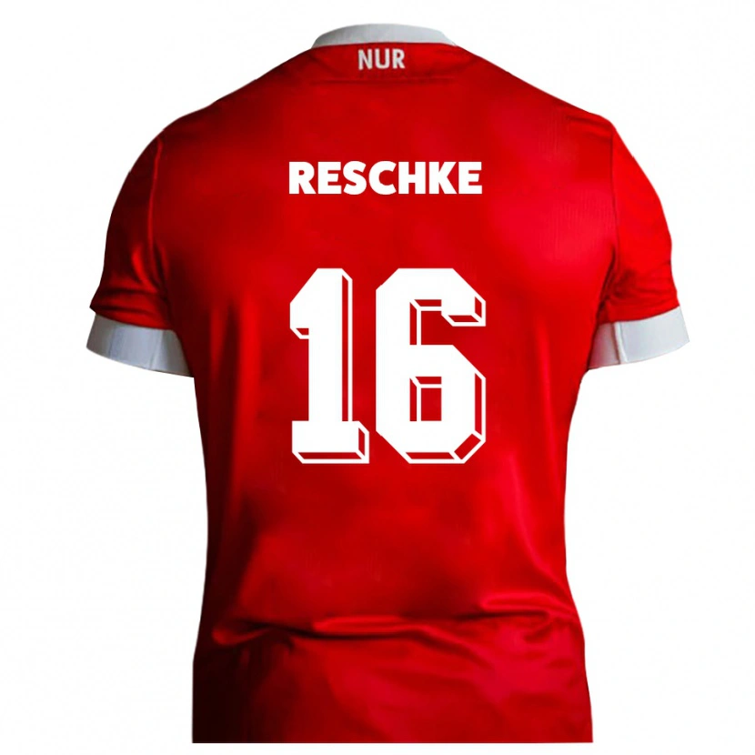 Danxen Pánské Aaron Reschke #16 Červená Bílá Domů Hráčské Dresy 2025/26 Dres