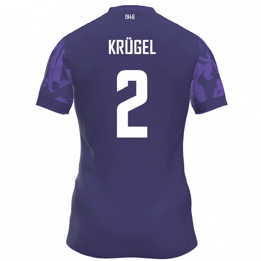 Danxen Pánské Theo Krügel #2 Fialová Bílá Domů Hráčské Dresy 2025/26 Dres