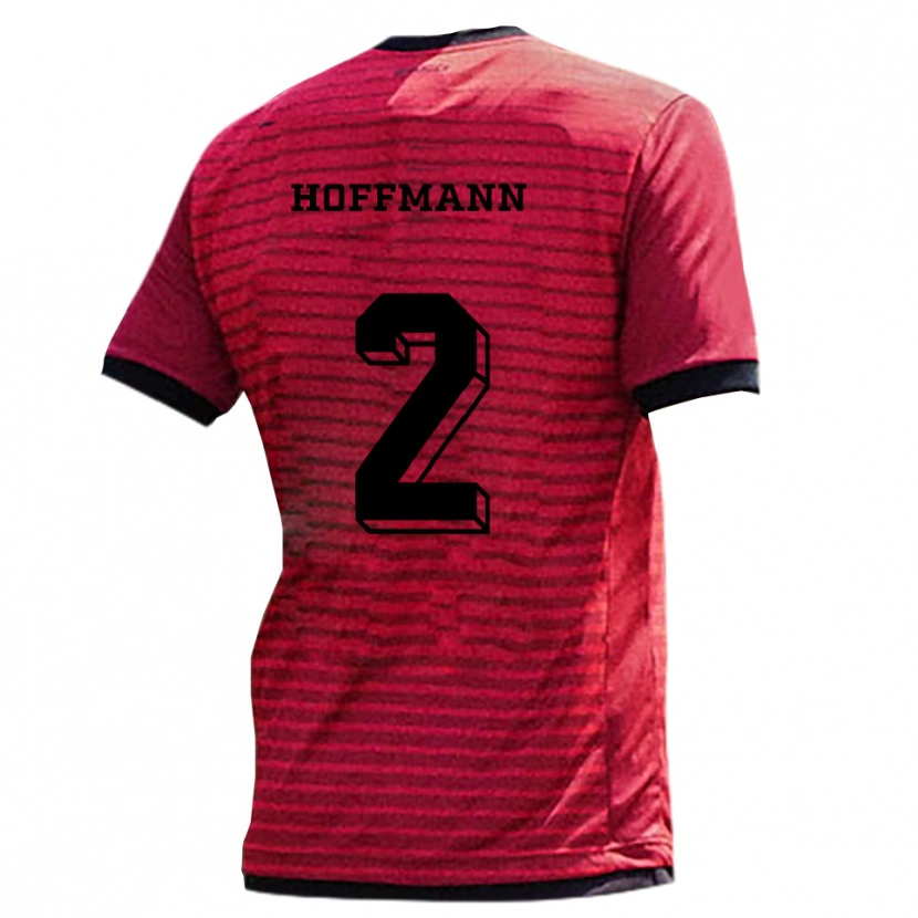 Danxen Pánské Tim Hoffmann #2 Červená Černá Domů Hráčské Dresy 2025/26 Dres