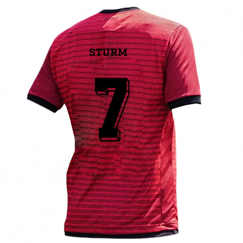 Danxen Pánské Yann Sturm #7 Červená Černá Domů Hráčské Dresy 2025/26 Dres