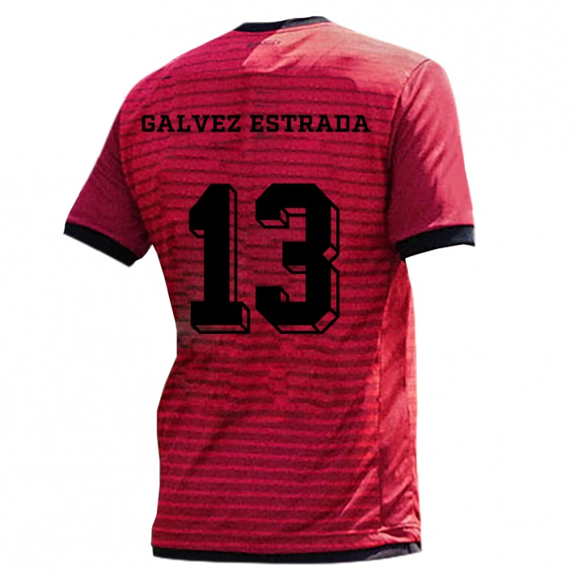 Danxen Pánské Larissa Galvez Estrada #13 Červená Černá Domů Hráčské Dresy 2025/26 Dres