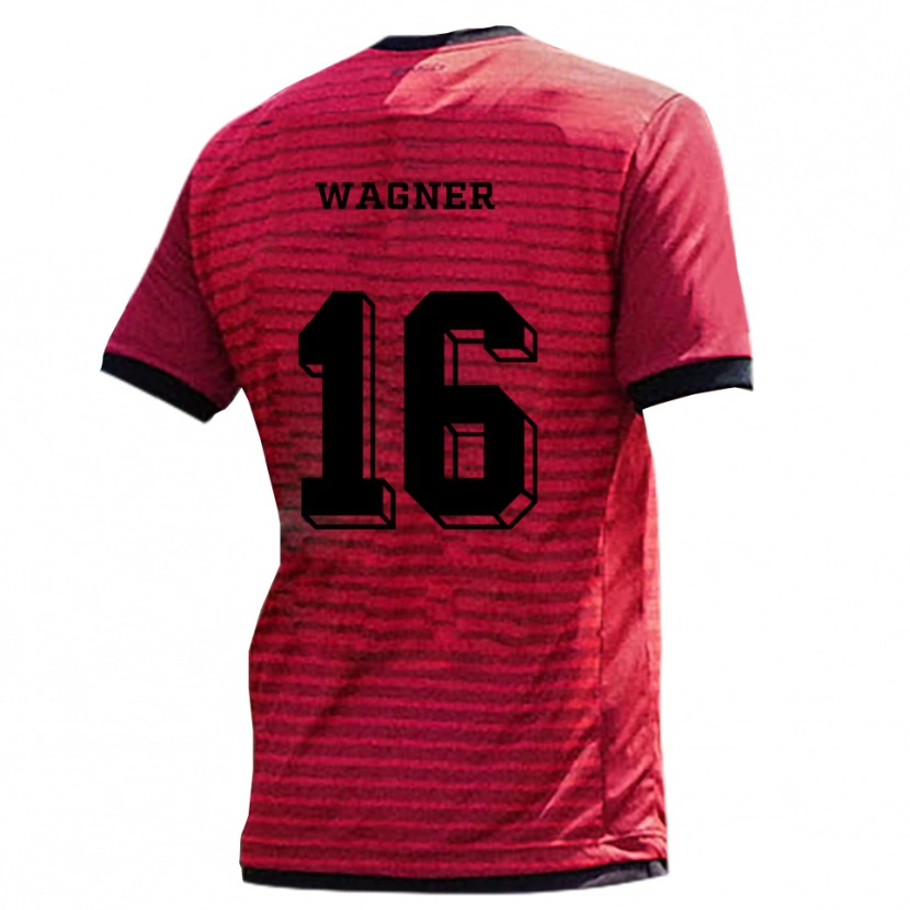 Danxen Pánské Maximilian Wagner #16 Červená Černá Domů Hráčské Dresy 2025/26 Dres