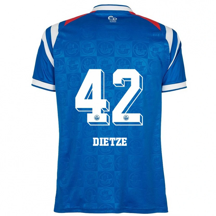 Danxen Pánské Benno Dietze #42 Modrá Bílá Červená Domů Hráčské Dresy 2025/26 Dres