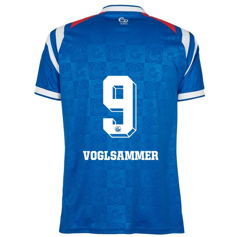 Danxen Pánské Andreas Voglsammer #9 Modrá Bílá Červená Domů Hráčské Dresy 2025/26 Dres