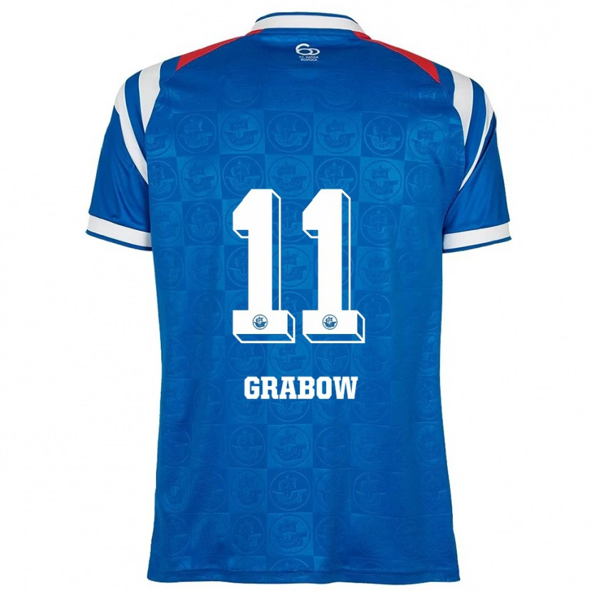 Danxen Pánské Georg Grabow #11 Modrá Bílá Červená Domů Hráčské Dresy 2025/26 Dres