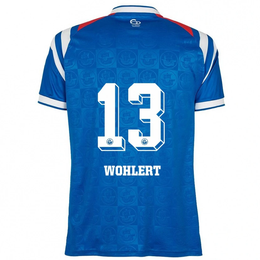 Danxen Pánské Finlay Wohlert #13 Modrá Bílá Červená Domů Hráčské Dresy 2025/26 Dres