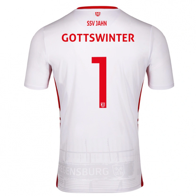 Danxen Pánské Florian Gottswinter #1 Bílá Červená Domů Hráčské Dresy 2025/26 Dres