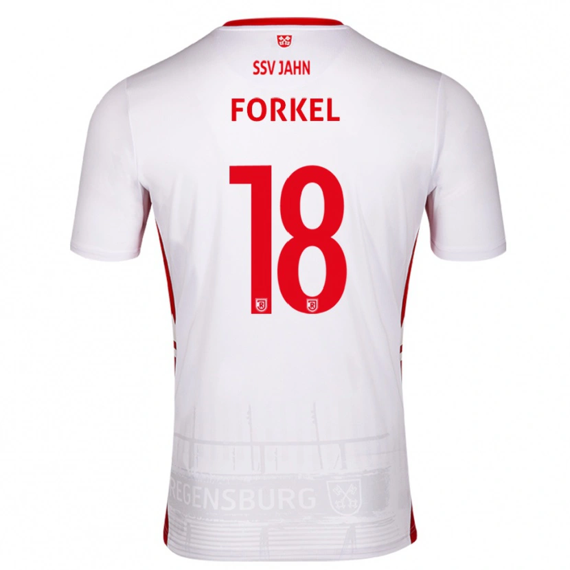 Danxen Pánské Dustin Forkel #18 Bílá Červená Domů Hráčské Dresy 2025/26 Dres