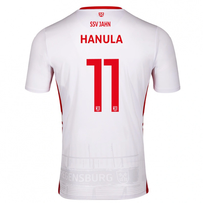 Danxen Pánské Fabian Hanula #11 Bílá Červená Domů Hráčské Dresy 2025/26 Dres