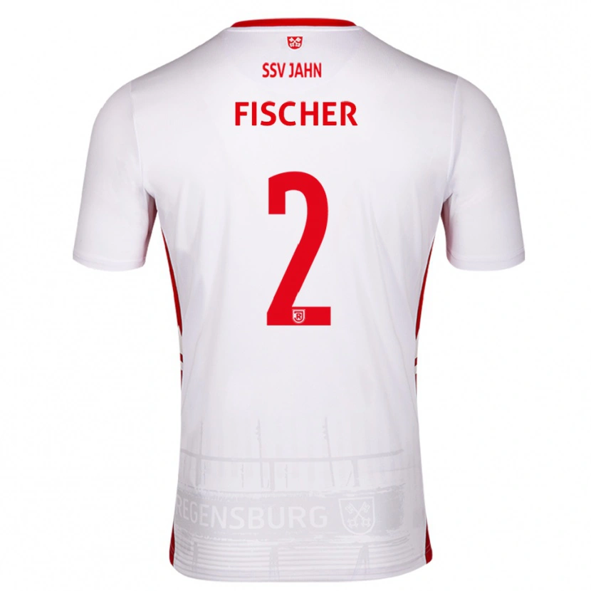 Danxen Pánské Florian Fischer #2 Bílá Červená Domů Hráčské Dresy 2025/26 Dres