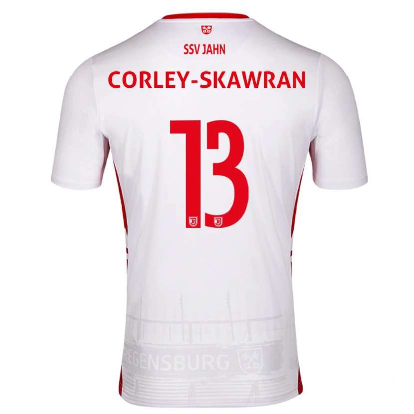 Danxen Pánské Dorian Corley-Skawran #13 Bílá Červená Domů Hráčské Dresy 2025/26 Dres