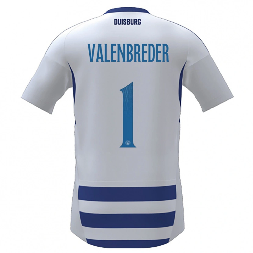 Danxen Pánské Frederik Valenbreder #1 Bílá Modrá Domů Hráčské Dresy 2025/26 Dres