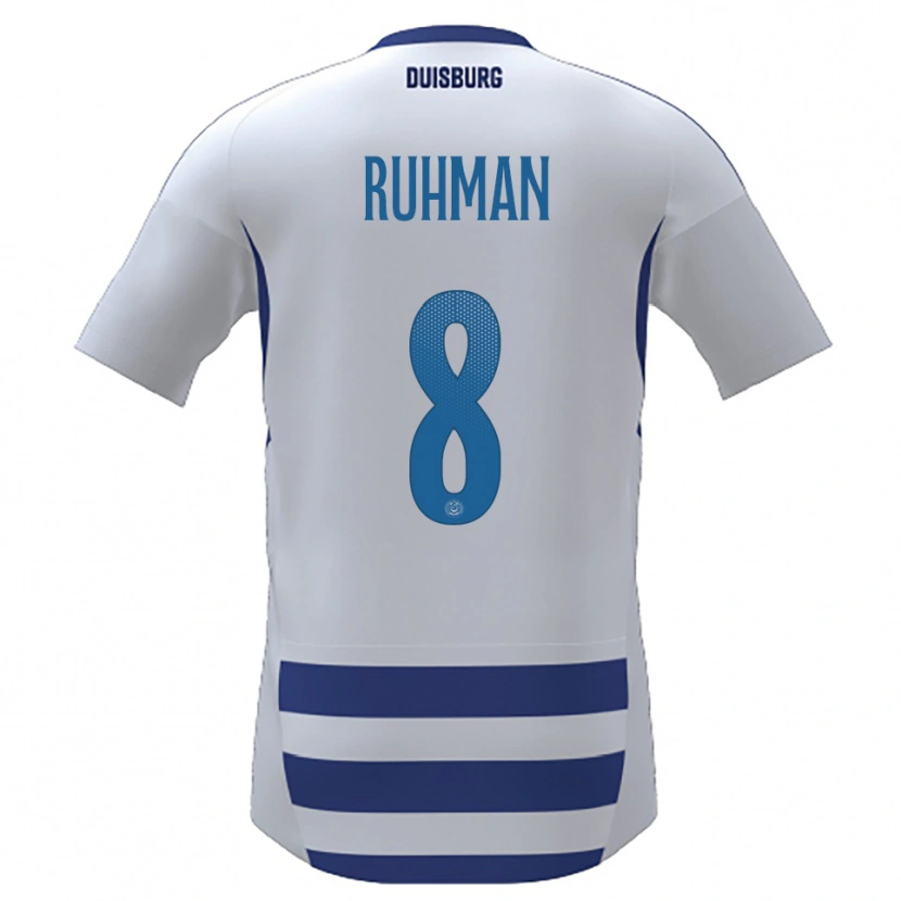 Danxen Pánské Ayesha Abd El Ruhman #8 Bílá Modrá Domů Hráčské Dresy 2025/26 Dres