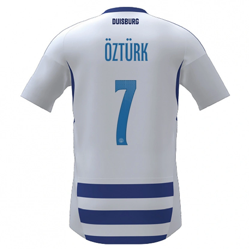 Danxen Pánské Ahmet Öztürk #7 Bílá Modrá Domů Hráčské Dresy 2025/26 Dres