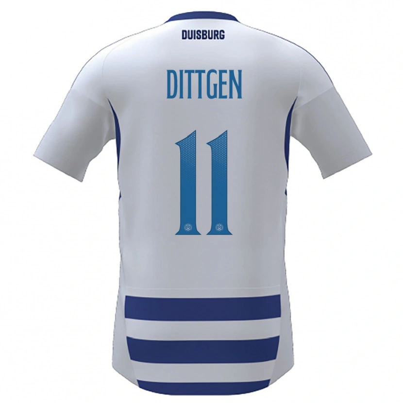 Danxen Pánské Maximilian Dittgen #11 Bílá Modrá Domů Hráčské Dresy 2025/26 Dres
