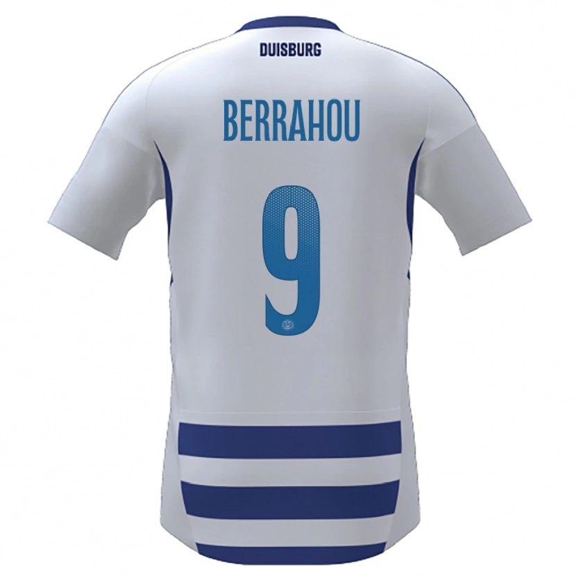 Danxen Pánské Mohammed Berrahou #9 Bílá Modrá Domů Hráčské Dresy 2025/26 Dres