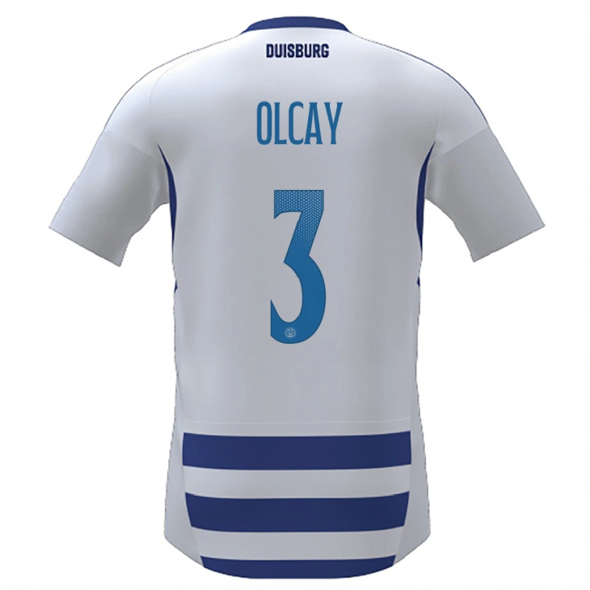 Danxen Pánské Kadir Olcay #3 Bílá Modrá Domů Hráčské Dresy 2025/26 Dres