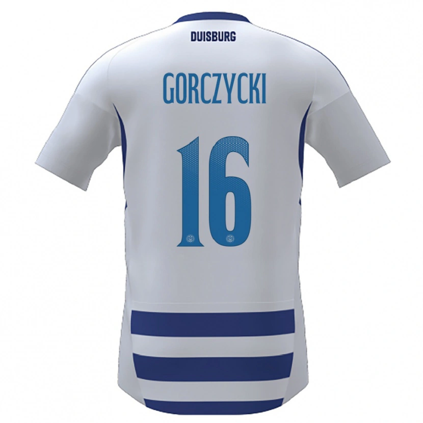 Danxen Pánské Adrian Gorczycki #16 Bílá Modrá Domů Hráčské Dresy 2025/26 Dres