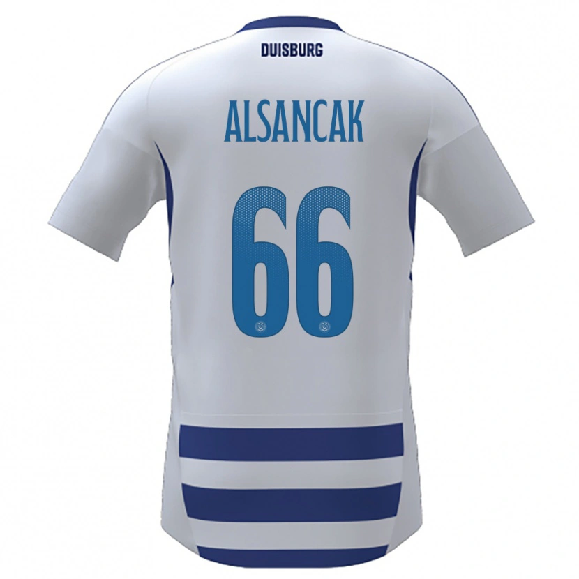Danxen Pánské Duygu Alsancak #66 Bílá Modrá Domů Hráčské Dresy 2025/26 Dres