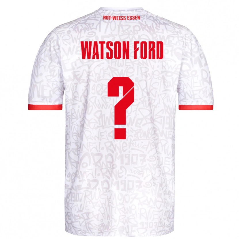 Danxen Pánské Rawley Watson Ford #0 Bílá Červená Domů Hráčské Dresy 2025/26 Dres