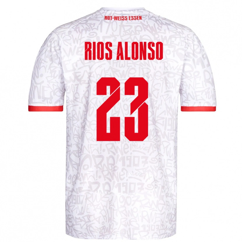 Danxen Pánské José Enrique Ríos Alonso #23 Bílá Červená Domů Hráčské Dresy 2025/26 Dres