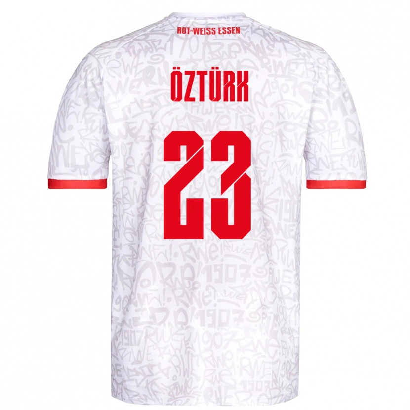 Danxen Pánské Efehan Öztürk #23 Bílá Červená Domů Hráčské Dresy 2025/26 Dres