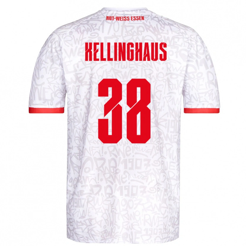 Danxen Pánské Nicolai Schulte-Kellinghaus #38 Bílá Červená Domů Hráčské Dresy 2025/26 Dres