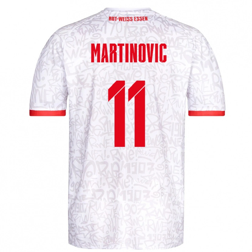 Danxen Pánské Dominik Martinovic #11 Bílá Červená Domů Hráčské Dresy 2025/26 Dres