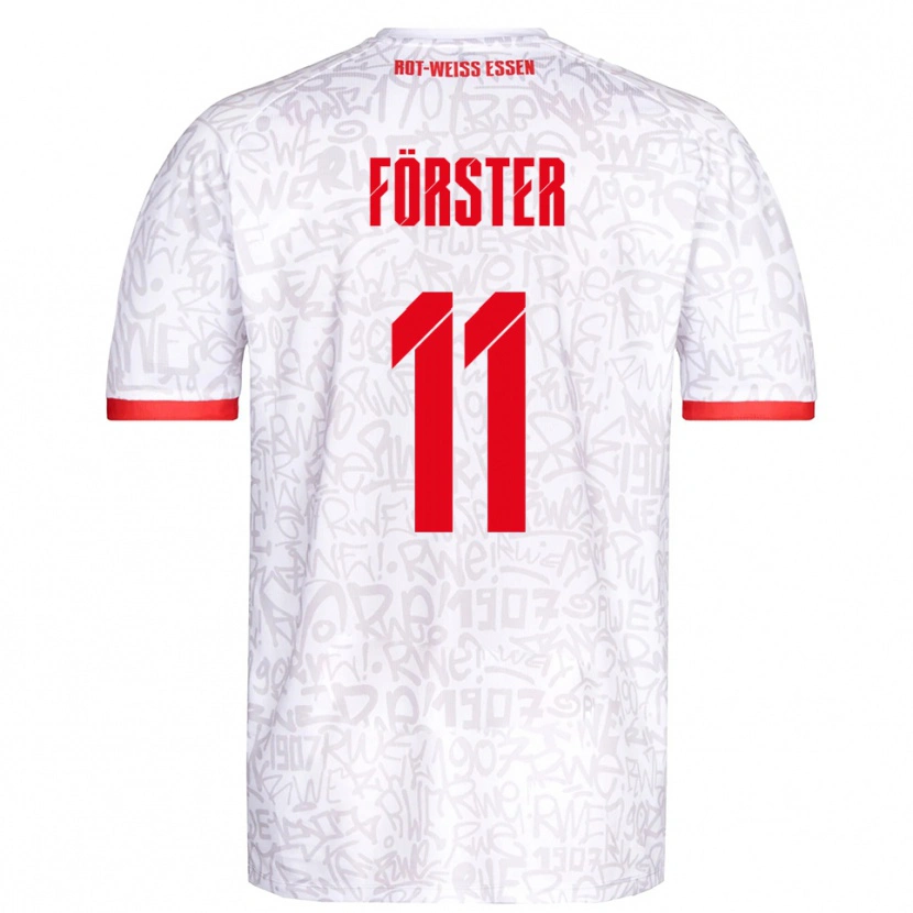 Danxen Pánské Luis Förster #11 Bílá Červená Domů Hráčské Dresy 2025/26 Dres