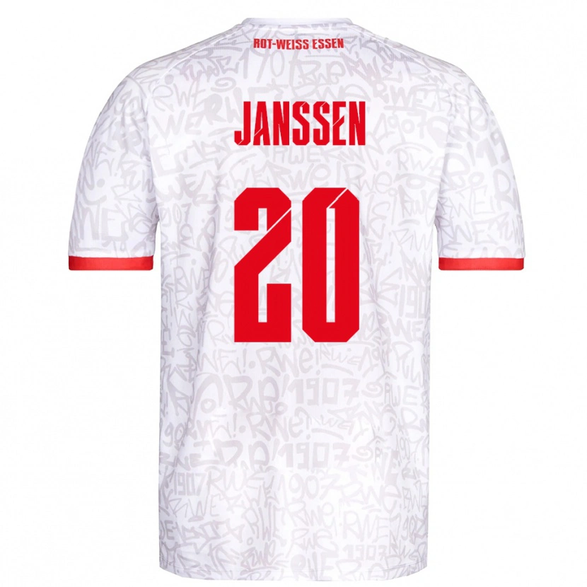 Danxen Pánské Marek Janssen #20 Bílá Červená Domů Hráčské Dresy 2025/26 Dres