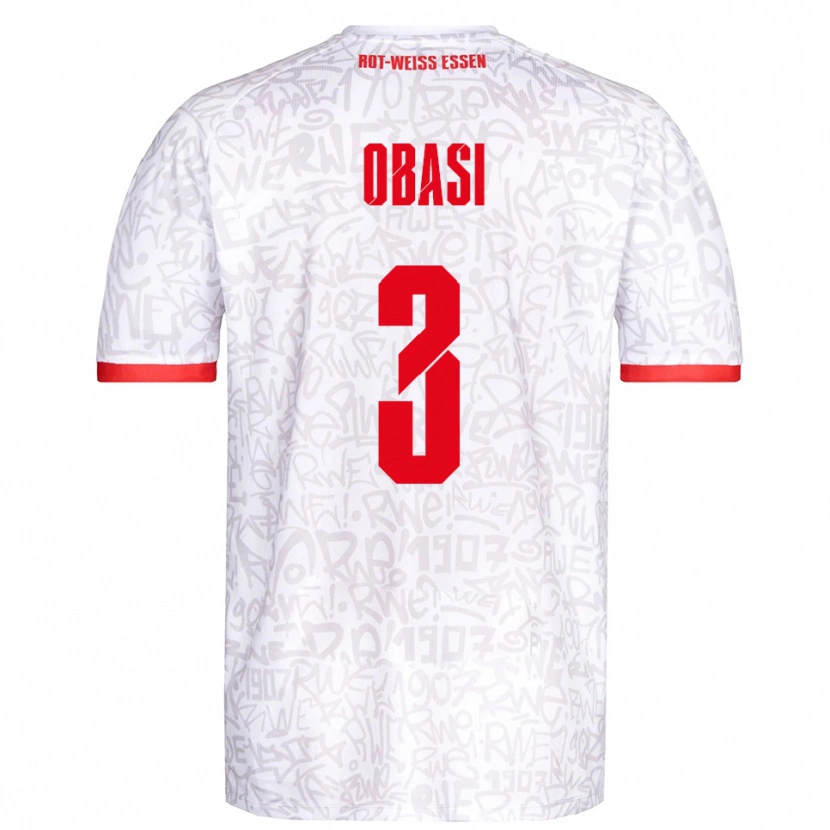 Danxen Pánské Carrick Obasi #3 Bílá Červená Domů Hráčské Dresy 2025/26 Dres