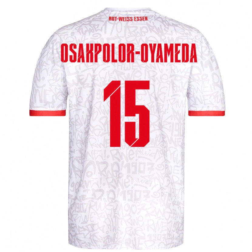 Danxen Pánské Joel Osakpolor-Oyameda #15 Bílá Červená Domů Hráčské Dresy 2025/26 Dres